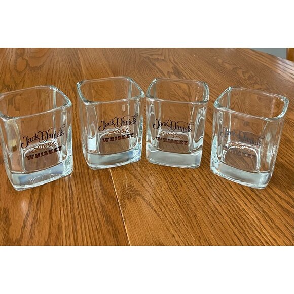 Jack Daniels Square Whiskey Glass Set Of 4 - Picture 1 of 3